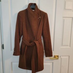 Calvin Klein Elegant Brown Women's Coat Size S